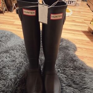 Hunter Black Tall Rain Boots
